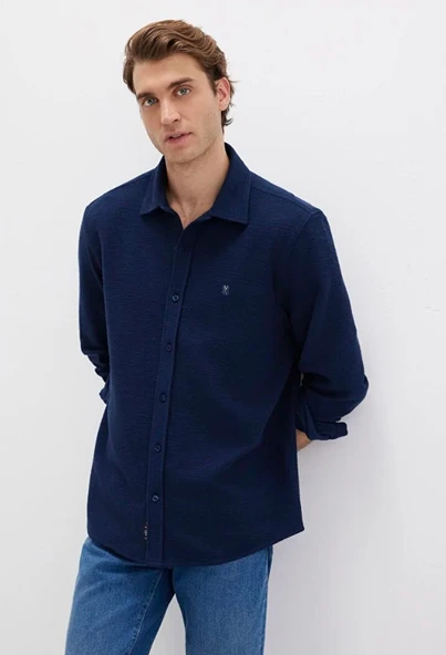 Mavi 0211789 M Logo Nakışlı Örme Erkek Gömlek ürün görseli 1