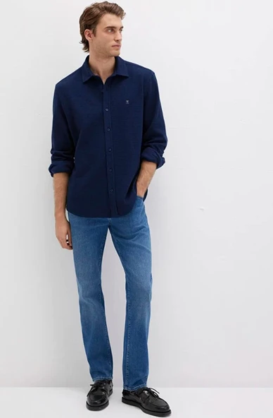 Mavi 0211789 M Logo Nakışlı Örme Erkek Gömlek - Resim 3