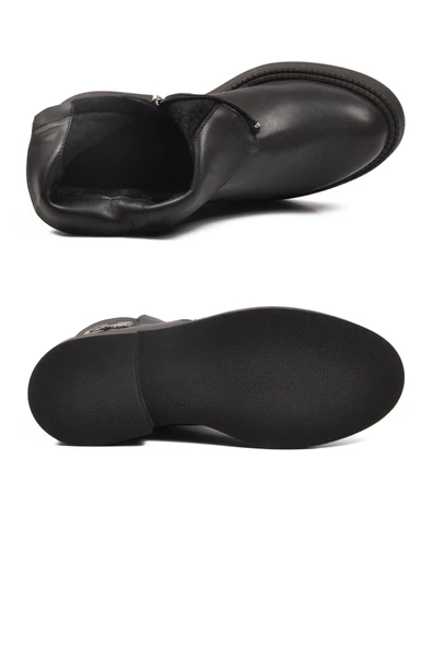 Pierre Cardin Siyah İçi Kürklü Kaymaz Taban Soğuğa Dirençli Kadın Bot PC-55161 Z - Resim 5