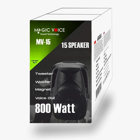 Magicvoice MV-15 800 Watt 15 İnç 2-Yollu Pasif Kabin Hoparlör - Resim 4