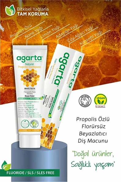 Agarta Doğal Propolis Diş Macunu Tüp 100 ml - Resim 3