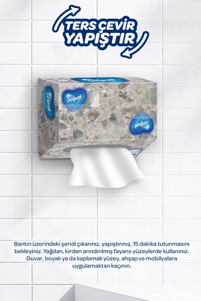 Selpak El Ve Yüz Havlusu Kutulu Mermer Desen 5*80 Yaprak - Resim 6