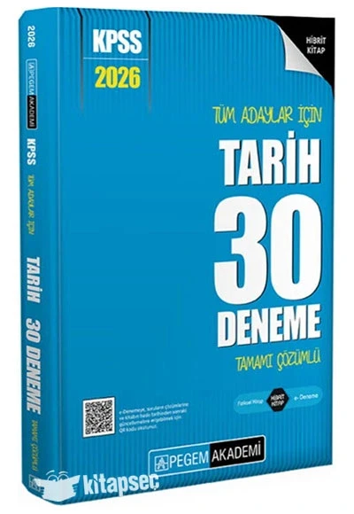 Pegem 2026 Kpss Tarih 30 Çözümlü Deneme ürün görseli 1