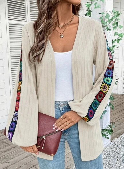 MDB Kadın Uzun Kollu önü Açık şardonlu Kaşkorse Ceket ürün görseli