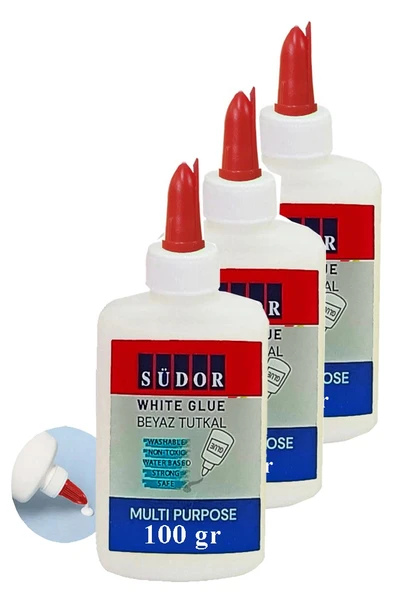 Beyaz Tutkal 100 gr 3 Adet Südor Beyaz Mobilya Tutkalı 100 gr Ahşap Tutkalı Su Bazlı Çok Amaçlı Beyaz Tutkal ürün görseli