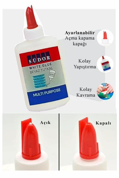 Beyaz Tutkal 100 gr 1 Adet Südor Beyaz Mobilya Tutkalı 100 gr Ahşap Tutkalı Su Bazlı Çok Amaçlı Beyaz Tutkal - Resim 3