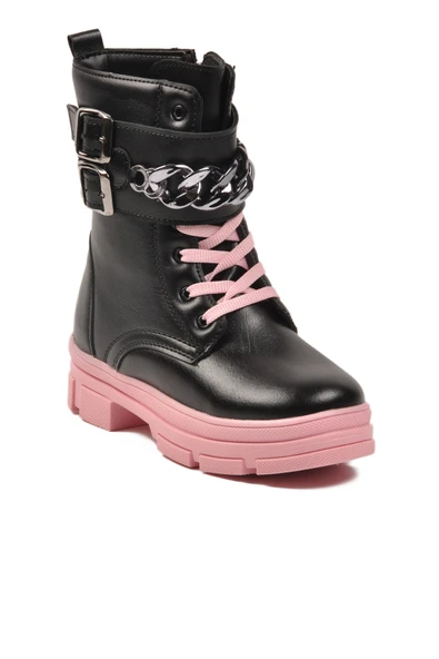 Ayakmod Siyah Pembe İçi Polarlı Kaymaz Taban Kız Çocuk Bot G-1001 F Zncr - Resim 3