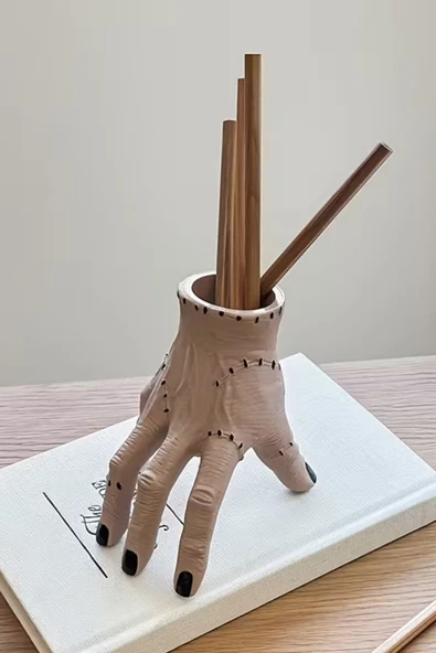 El Şeklinde Reçine Kalem Tutucu | Şık Masaüstü Kalem & Kırtasiye Düzenleyici (1 Adet) - Resim 3