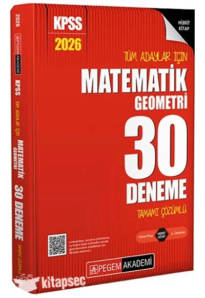 Pegem 2026 Kpss Matematik Geometri 30 Çözümlü Deneme ürün görseli 1