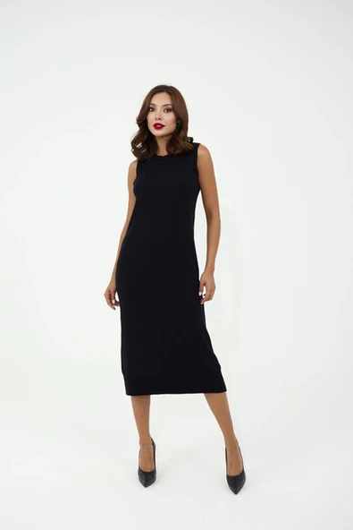 4207 FAME TRİKO KOLSUZ ELBİSE ürün görseli