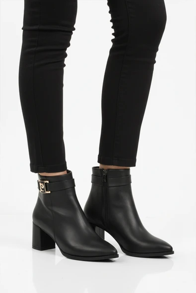 Pierre Cardin Siyah İçi Kürklü Fermuarlı Kadın Topuklu Bot PC-54975 Z ürün görseli