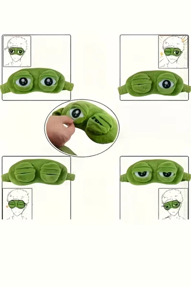 Süper Yumuşak Kurbağa Uyku Maskesi | Rahat Seyahat ve Şekerleme Göz Bandı (1 Adet) - Resim 5