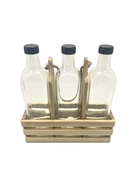 Ahşap Doğal 3Lü Set Yağdanlık ve Sosluk Takımı(SET)(IHLAMUR - KAVAK) Ahşap Rengi 2 SET - Resim 4