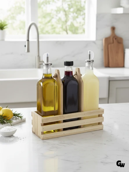 Ahşap Doğal 3Lü Set Yağdanlık ve Sosluk Takımı(SET)(IHLAMUR - KAVAK) Ahşap Rengi 2 SET ürün görseli