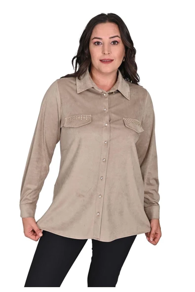 2410 FLAŞ GÜDERİ GÖMLEK - Resim 4