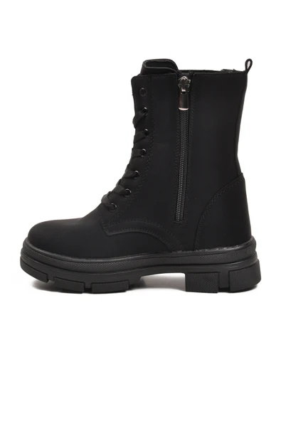 Ayakmod Siyah İçi Polarlı Kaymaz Taban Kız Çocuk Bot G-1001 F Frmr - Resim 2