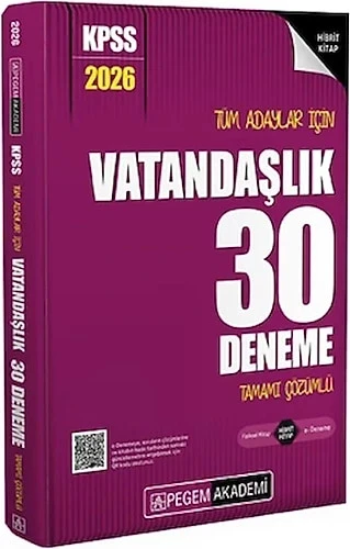 Pegem 2026 Kpss Vatandaşlık 30 Çöüzmlü Deneme ürün görseli 1