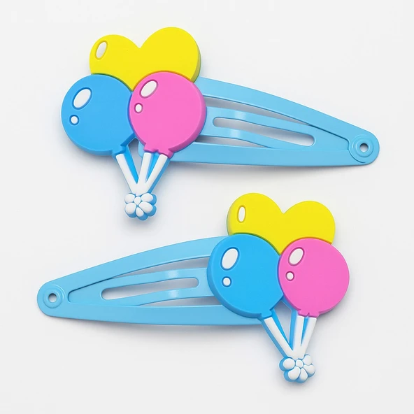 Balon Figürlü Kız Çocuk Çıtçıtlı Toka - Resim 2