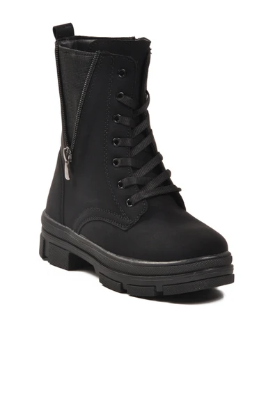 Ayakmod Siyah İçi Polarlı Kaymaz Taban Kız Çocuk Bot G-1001 F Frmr - Resim 3