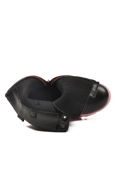 Ayakmod Siyah Pembe İçi Polarlı Kaymaz Taban Kız Çocuk Bot G-1001 F Zncr - Resim 4