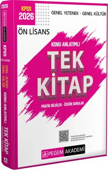 Pegem 2026 Kpss Önlisans Gy Gk Konu Anlatımlı Tek Kitap ürün görseli 1