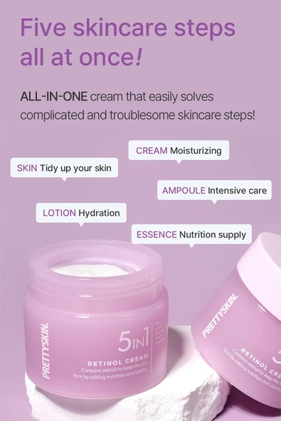PrettySkin 5in1 Retinol Nemlendirici Yüz Kremi 50ML - Resim 6