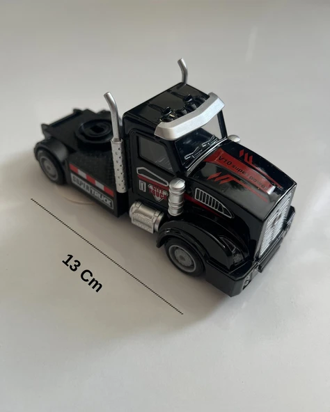 Metal Çek Bırak Tır Kafası Araba 13x5 Cm Siyah - Resim 2