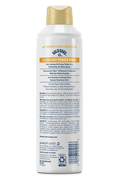 Gold Bond Clear Clean Scent Vücut Spreyi 198GR - Resim 2