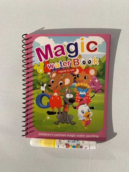 SEVİMLİ FARELER Magic Book Eğitici İngilizce Sihirli Boyama Kitabı Su Kalemi Water Painting Pembe ürün görseli