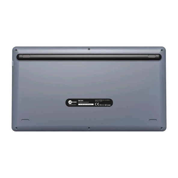 Lecoo BK100 Kablosuz Bluetooth Çoklu Cihaz Uyumlu Şarj Edilebilir Türkçe Q Klavye - Gri - Resim 5