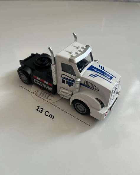 Metal Çek Bırak Tır Kafası Araba 13x5 Cm Beyaz - Resim 2