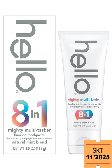 Hello 8'i 1 Arada Nane Özlü Florürlü Diş Macunu 113GR SKT:11/2025 ürün görseli