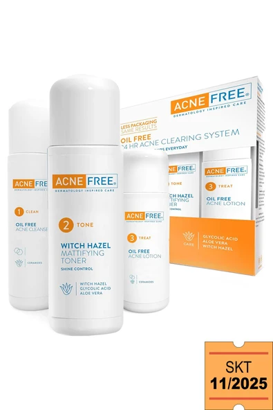 Acne Free Akne Karşıtı Yağsız Temizleme Seti 3 Parça SKT:11/2025 ürün görseli