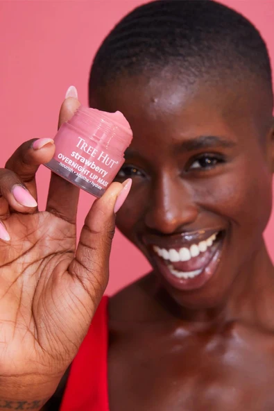 Tree Hut Strawberry Gece Boyu Nemlendirici Dudak Maskesi 17GR - Resim 5