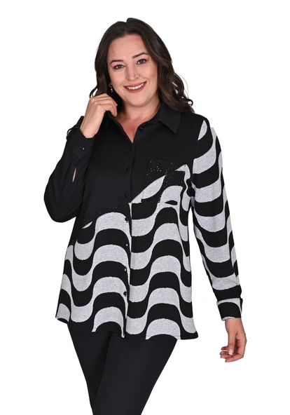 2466 FLAŞ JAKARLI GÖMLEK ürün görseli