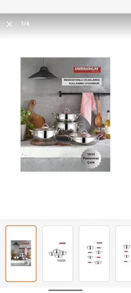 Kahramanlar elit prime çelik tencere seti ürün görseli