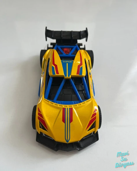 Metal Çek Bırak Yarış Arabası 14x6 Cm Sarı ürün görseli