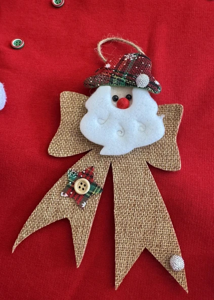 Santa Bow Kırmızı Yılbaşı Köpek Kıyafeti | Noel Baba Kapüşonlu Polar Sweatshirt | Orta ve Büyük Irklar İçin - Resim 6