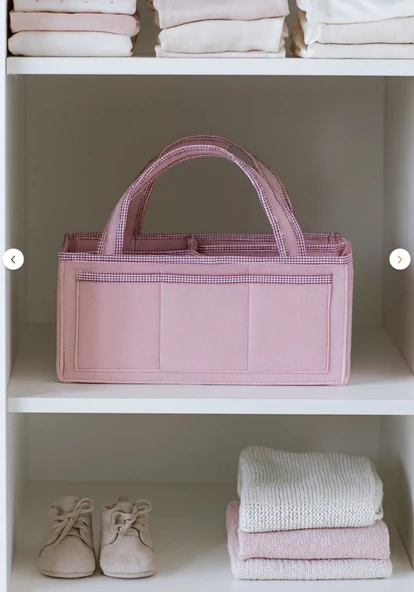 YUNUSOĞLU HOME Anne Bebek Keçe Bakım Çantası Yenidoğan İçin Organizer Düzenleyici Çok Amaçlı - Resim 3