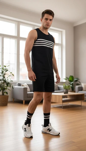 Erkek Siyah Beyaz Soket Çorap 2’li Set – Pamuklu Spor ve Günlük Kullanım – Plus Scorpion - Resim 8