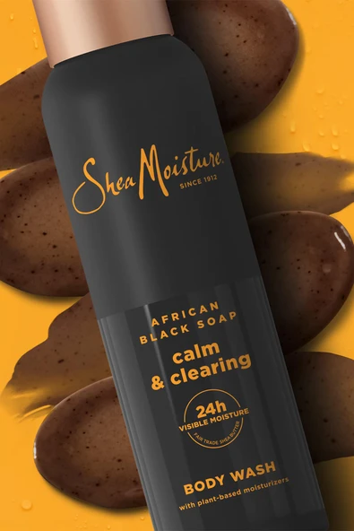 Shea Moisture African Black Soap Calm & Clearing Duş Jeli 532ML - Resim 5