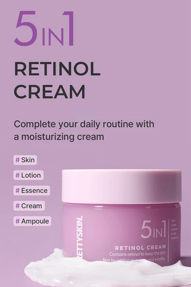 PrettySkin 5in1 Retinol Nemlendirici Yüz Kremi 50ML - Resim 2