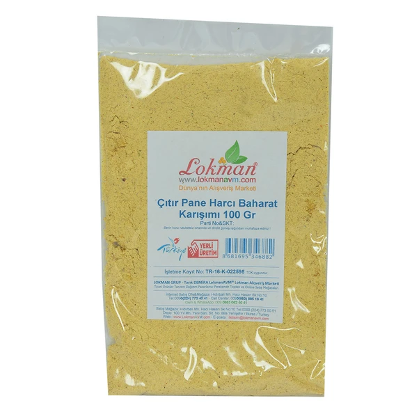 LokmanAVM Çıtır Pane Harcı Baharat Karışımı 100 Gr Paket - Resim 2