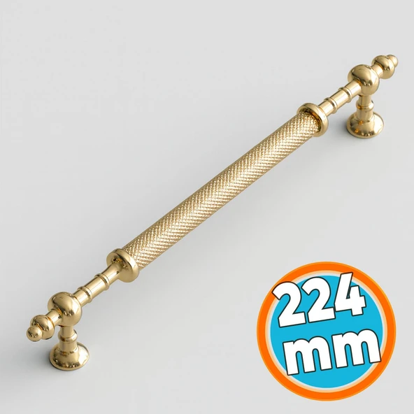 Mobilya Çekmece Mutfak Dolabı Dolap Kapak Kulpları Kulbu Altın Gold Metal Kulp 224 mm-22.4 cm ürün görseli