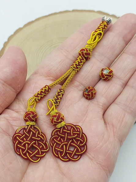 Bakır El İşi Kazaz Püskül İkili & 2 Habbeli Takım (58326) ürün görseli