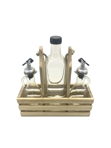 Ahşap Doğal 3Lü 2+1 Set Yağdanlık ve Sosluk Takımı(SET)(IHLAMUR - KAVAK) Ahşap Rengi 5 SET - Resim 4