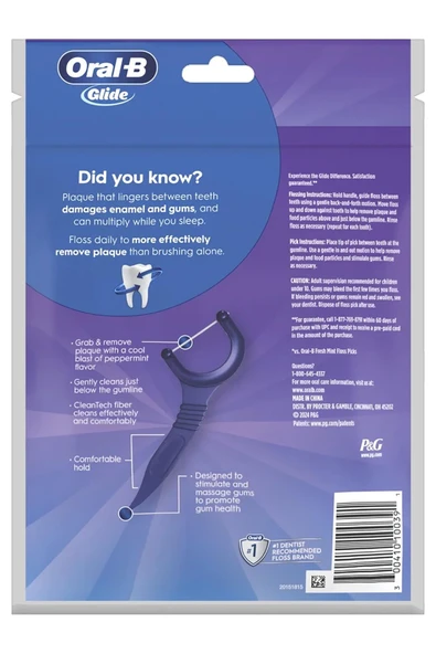 Oral-B Glide Arctic Peppermint Oil Çatal Diş İpi Kürdanlı 75 Adet - Resim 2