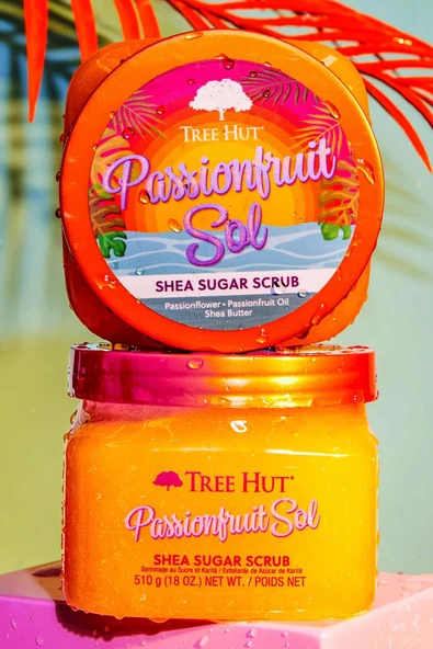 Tree Hut Passionfruit Sol Shea Sugar Scrub Vücut Peelingi 510GR - Resim 2