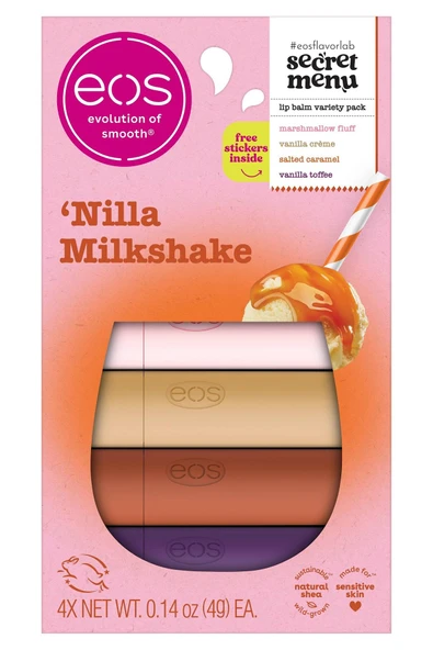 EOS Lip Balm 'Nilla Milkshake Dudak Balsamı Çeşit Paketi 4 Adet ürün görseli