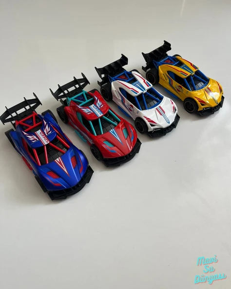 Metal Çek Bırak Yarış Arabası 14x6 Cm Mavi - Resim 5